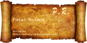 Patai Roland névjegykártya